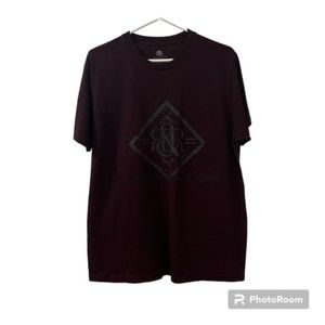 Rock & Republic Mens Maroon The Iconic Tee Crewneck Short Sleeve Shirt Size Lg